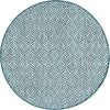 Unique Loom Outdoor Trellis T-KZOD15 Teal Area Rug Round Top-down Image