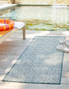 Unique Loom Outdoor Trellis T-KZOD15 Teal Area Rug Runner Lifestyle Image