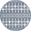 Unique Loom Outdoor Trellis T-KZOD22 Blue Area Rug Round Top-down Image