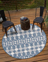 Unique Loom Outdoor Trellis T-KZOD22 Blue Area Rug Round Lifestyle Image