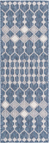 Unique Loom Outdoor Trellis T-KZOD22 Blue Area Rug Runner Top-down Image