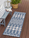 Unique Loom Outdoor Trellis T-KZOD22 Blue Area Rug Runner Lifestyle Image