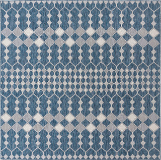 Unique Loom Outdoor Trellis T-KZOD22 Blue Area Rug Square Top-down Image