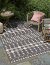 Unique Loom Outdoor Trellis T-KZOD22 Charcoal Area Rug Rectangle Lifestyle Image Feature