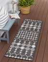 Unique Loom Outdoor Trellis T-KZOD22 Charcoal Area Rug Runner Lifestyle Image