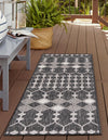 Unique Loom Outdoor Trellis T-KZOD22 Charcoal Area Rug Runner Lifestyle Image