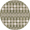 Unique Loom Outdoor Trellis T-KZOD22 Green Area Rug Round Top-down Image