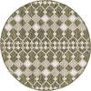 Unique Loom Outdoor Trellis T-KZOD22 Green Area Rug Round Top-down Image