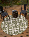 Unique Loom Outdoor Trellis T-KZOD22 Green Area Rug Round Lifestyle Image
