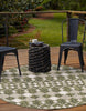 Unique Loom Outdoor Trellis T-KZOD22 Green Area Rug Round Lifestyle Image