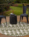 Unique Loom Outdoor Trellis T-KZOD22 Green Area Rug Round Lifestyle Image
