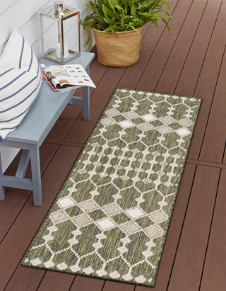 Unique Loom Outdoor Trellis T-KZOD22 Green Area Rug Runner Lifestyle Image