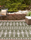 Unique Loom Outdoor Trellis T-KZOD22 Green Area Rug Square Lifestyle Image