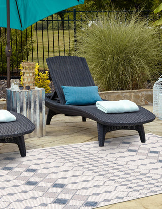 Unique Loom Outdoor Trellis T-KZOD22 Ivory Area Rug Rectangle Lifestyle Image