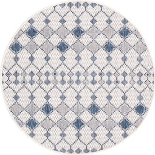 Unique Loom Outdoor Trellis T-KZOD22 Ivory Area Rug Round Top-down Image