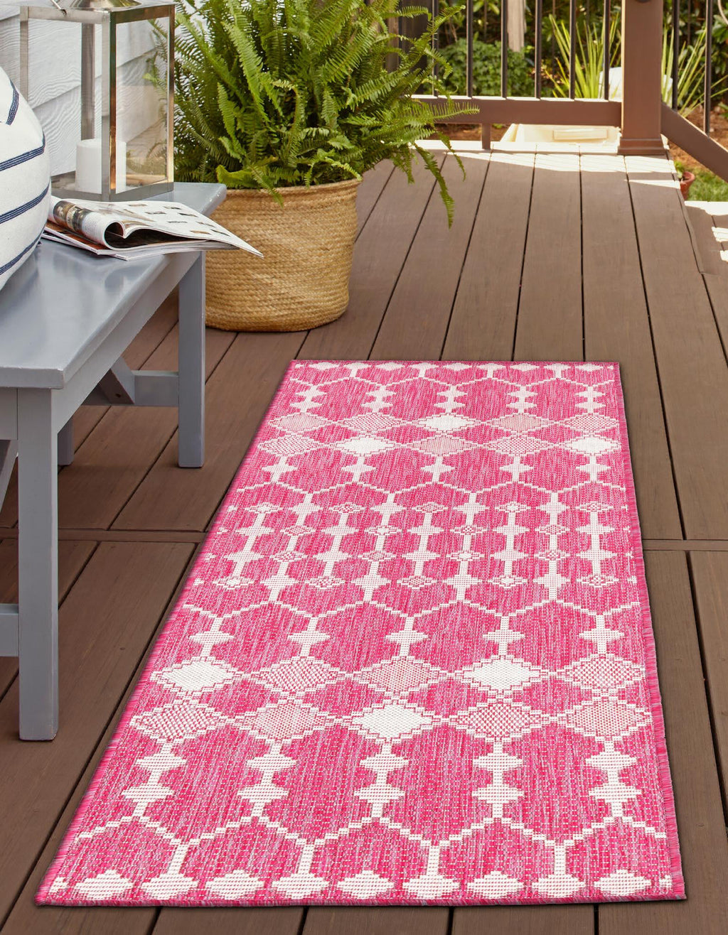 Unique Loom Outdoor Trellis T-KZOD22 Magenta Area Rug – Incredible Rugs ...