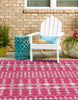 Unique Loom Outdoor Trellis T-KZOD22 Magenta Area Rug Square Lifestyle Image