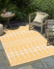 Unique Loom Outdoor Trellis T-KZOD22 Yellow Area Rug Rectangle Lifestyle Image Feature