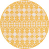Unique Loom Outdoor Trellis T-KZOD22 Yellow Area Rug Round Top-down Image