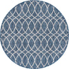 Unique Loom Outdoor Trellis T-KZOD24 Blue Area Rug Round Top-down Image