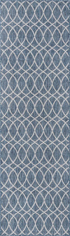 Unique Loom Outdoor Trellis T-KZOD24 Blue Area Rug Runner Top-down Image