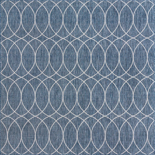 Unique Loom Outdoor Trellis T-KZOD24 Blue Area Rug Square Top-down Image