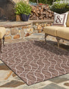 Unique Loom Outdoor Trellis T-KZOD24 Brown Area Rug Rectangle Lifestyle Image Feature