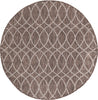 Unique Loom Outdoor Trellis T-KZOD24 Brown Area Rug Round Top-down Image