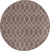 Unique Loom Outdoor Trellis T-KZOD24 Brown Area Rug Round Top-down Image