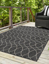 Unique Loom Outdoor Trellis T-KZOD24 Charcoal Area Rug Rectangle Lifestyle Image