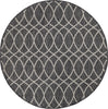 Unique Loom Outdoor Trellis T-KZOD24 Charcoal Area Rug Round Top-down Image