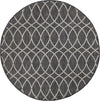 Unique Loom Outdoor Trellis T-KZOD24 Charcoal Area Rug Round Top-down Image
