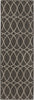 Unique Loom Outdoor Trellis T-KZOD24 Charcoal Area Rug Runner Top-down Image
