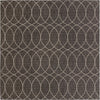 Unique Loom Outdoor Trellis T-KZOD24 Charcoal Area Rug Square Top-down Image
