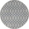 Unique Loom Outdoor Trellis T-KZOD24 Gray Blue Area Rug Round Top-down Image