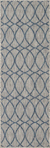 Unique Loom Outdoor Trellis T-KZOD24 Gray Blue Area Rug Runner Top-down Image