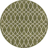 Unique Loom Outdoor Trellis T-KZOD24 Green Area Rug Round Top-down Image