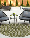 Unique Loom Outdoor Trellis T-KZOD24 Green Area Rug Round Lifestyle Image