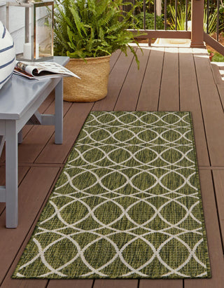 Unique Loom Outdoor Trellis T-KZOD24 Green Area Rug Runner Lifestyle Image