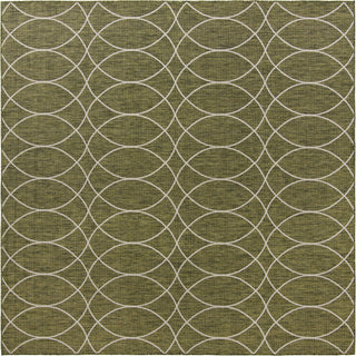 Unique Loom Outdoor Trellis T-KZOD24 Green Area Rug Square Top-down Image