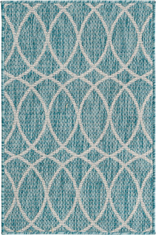 Unique Loom Outdoor Trellis T-KZOD24 Light Aqua Area Rug main image