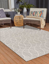 Unique Loom Outdoor Trellis T-KZOD24 Light Gray Area Rug Rectangle Lifestyle Image Feature