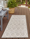 Unique Loom Outdoor Trellis T-KZOD24 Light Gray Area Rug Runner Lifestyle Image