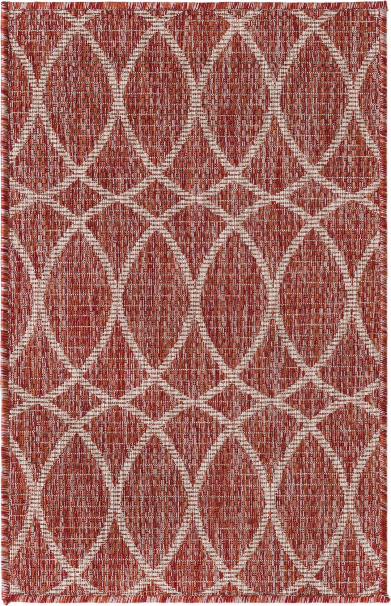 Unique Loom Outdoor Trellis T-KZOD24 Rust Red Area Rug main image