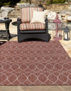 Unique Loom Outdoor Trellis T-KZOD24 Rust Red Area Rug Rectangle Lifestyle Image