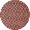 Unique Loom Outdoor Trellis T-KZOD24 Rust Red Area Rug Round Top-down Image
