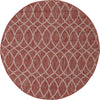 Unique Loom Outdoor Trellis T-KZOD24 Rust Red Area Rug Round Top-down Image
