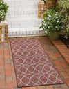 Unique Loom Outdoor Trellis T-KZOD24 Rust Red Area Rug Runner Lifestyle Image