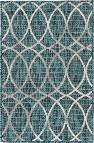 Unique Loom Outdoor Trellis T-KZOD24 Teal Area Rug main image