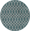 Unique Loom Outdoor Trellis T-KZOD24 Teal Area Rug Round Top-down Image